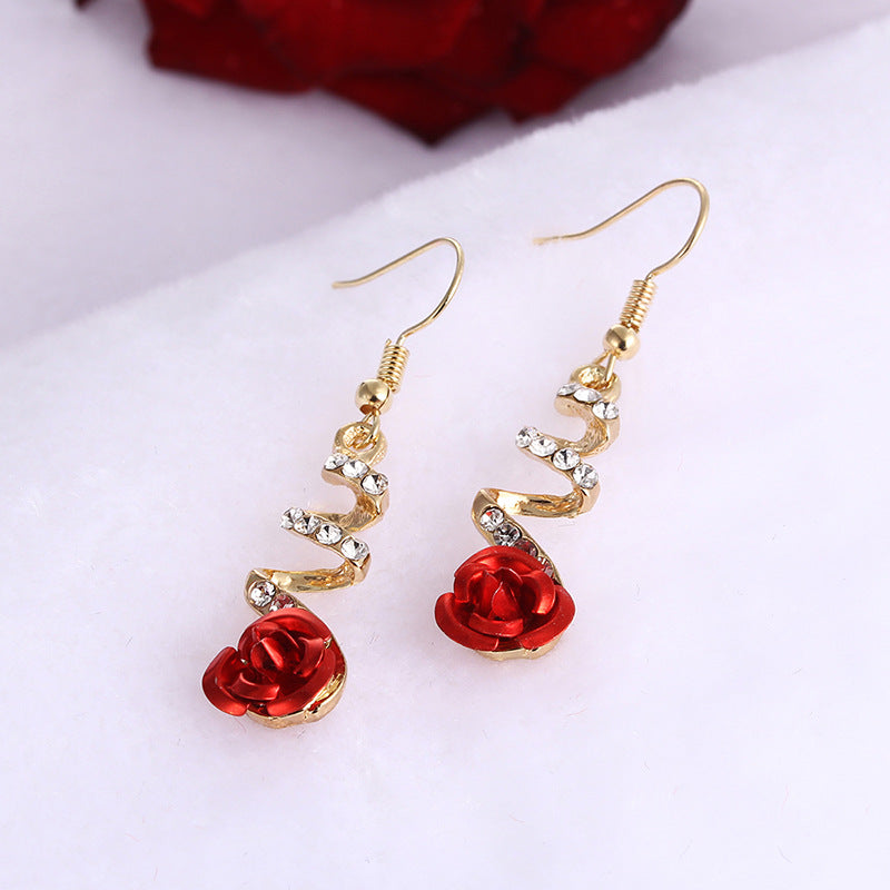 Korean Style Creative Rose Flower Earrings